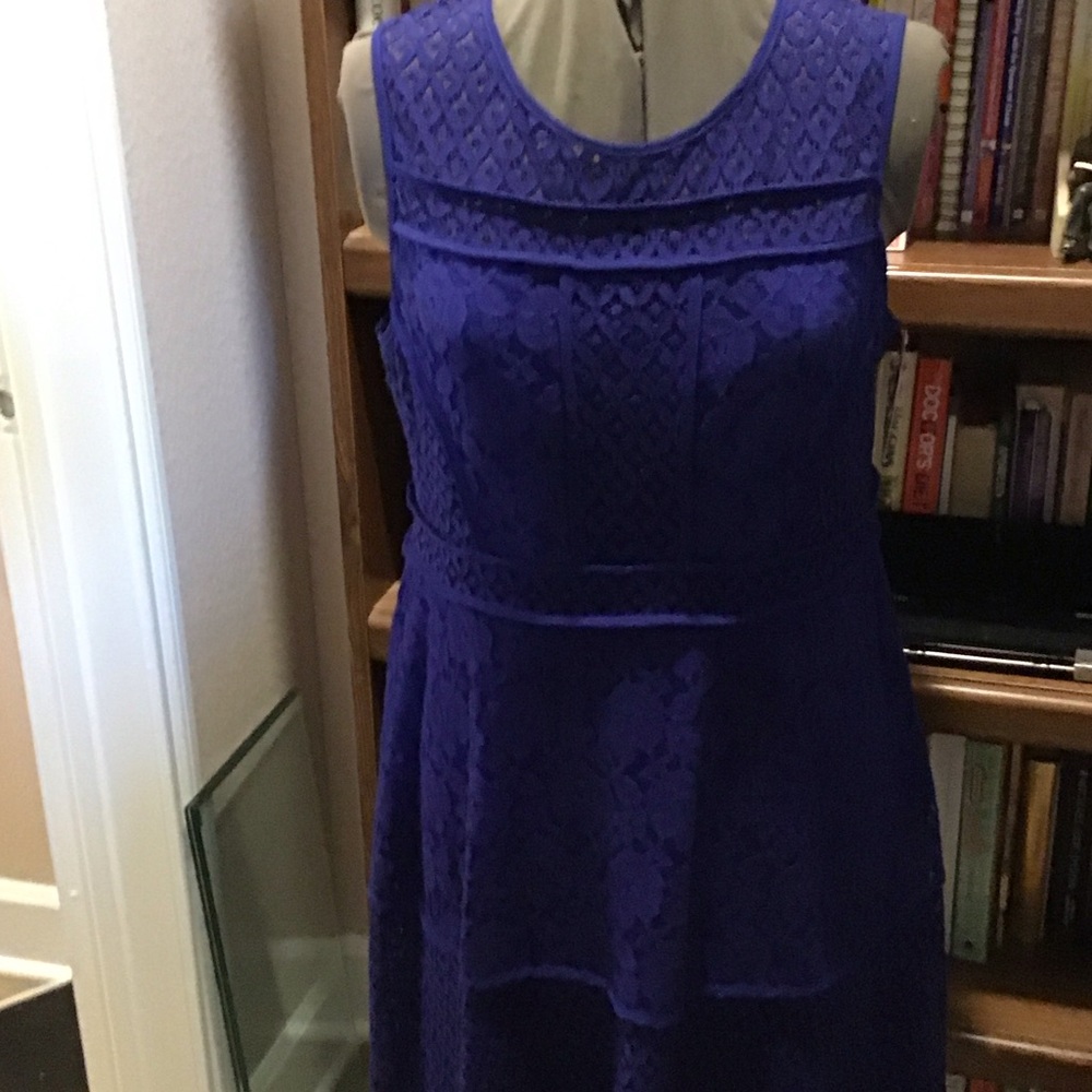 Chic Lace Midi Dress in Vibrant Purple